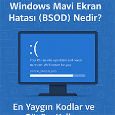 Windows Mavi Ekran Hatası (BSOD) Nedir? En Yaygın Kodlar ve Çözüm Yolları