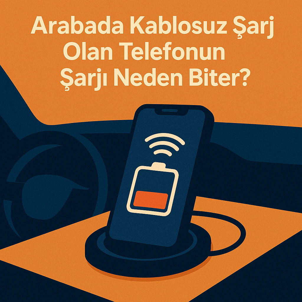 Arabada Kablosuz Şarjda Olan Telefonun