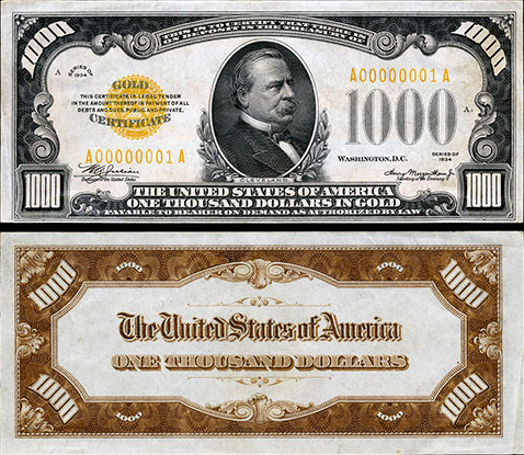 1000 dolarlık banknot