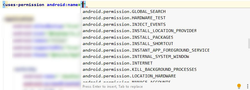 androidmanifest xml permission