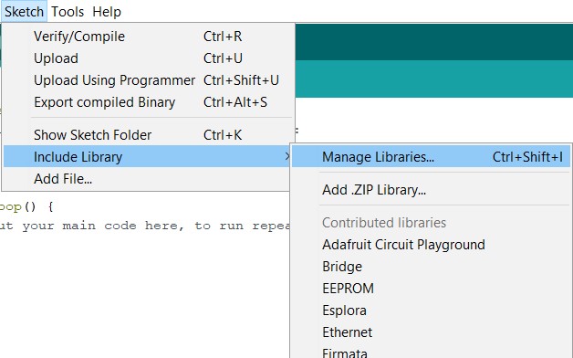 arduino manage libraries