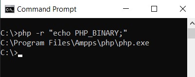 cmd find php.exe