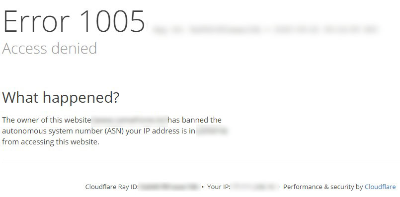 error 1005 access denied