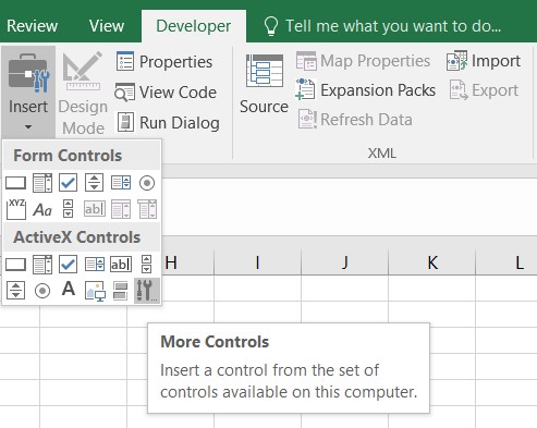 excel add more controls