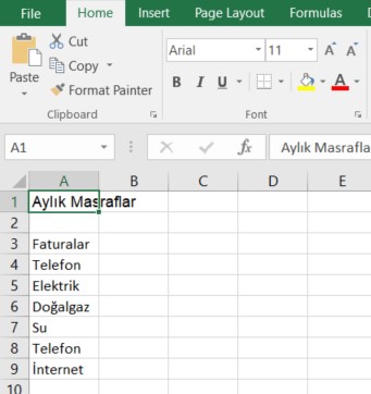 excel arial