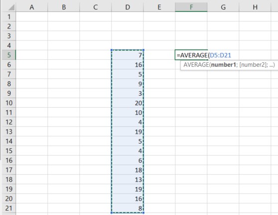 excel average