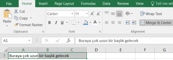 excel birleşik hücreleri birbirinden ayırmak