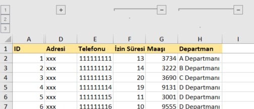 excel grouping