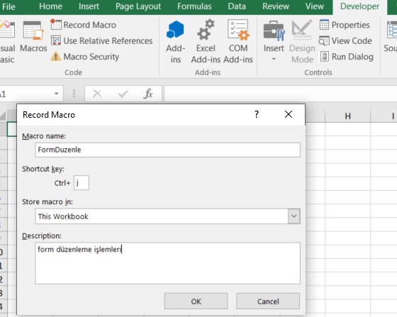 excel makro kaydetme