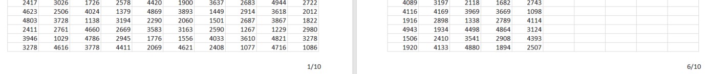 excel page of total pages