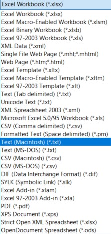 excel save as text