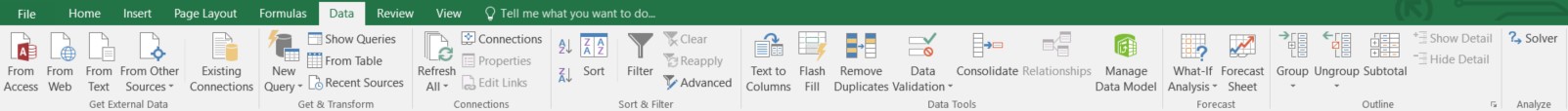 excel solver data menu