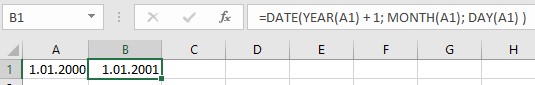 excel yıl eklemek