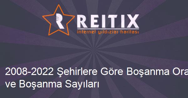 2008-2022 Şehirlere Göre Boşanma Oranları ve Boşanma Sayıları