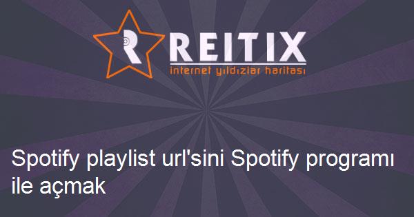 Spotify playlist url'sini Spotify programı ile açmak