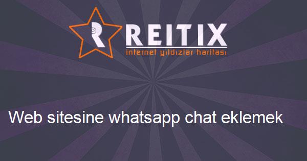 Web sitesine whatsapp chat eklemek