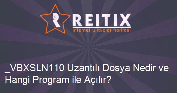 _VBXSLN110 Uzantılı Dosya Nedir ve Hangi Program ile Açılır?