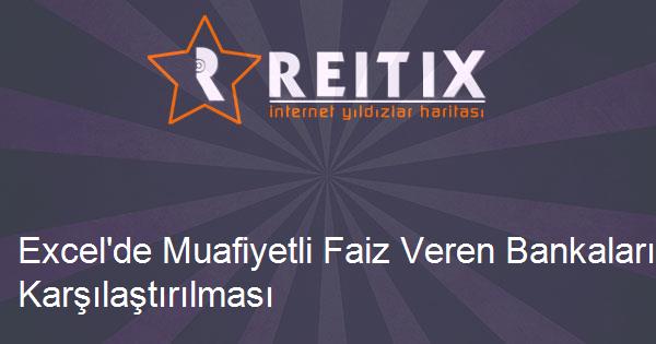 Excel'de Muafiyetli Faiz Veren Bankaların Karşılaştırılması