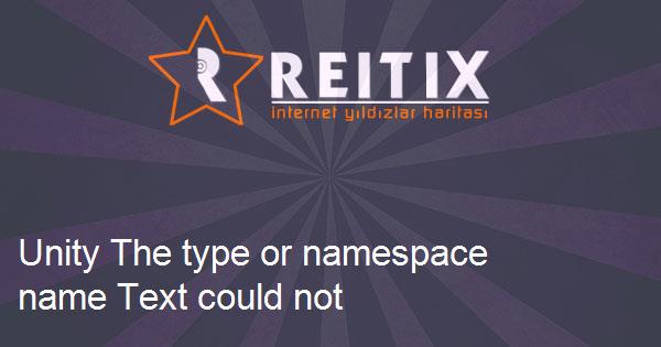Unity The type or namespace name Text could not be found hatası
