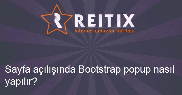 Sayfa açılışında Bootstrap popup nasıl yapılır?