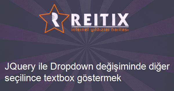 JQuery ile Dropdown değişiminde diğer seçilince textbox göstermek