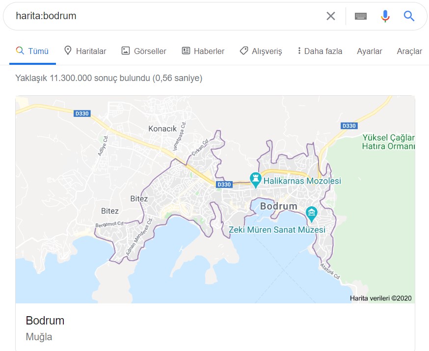 google bodrum haritası