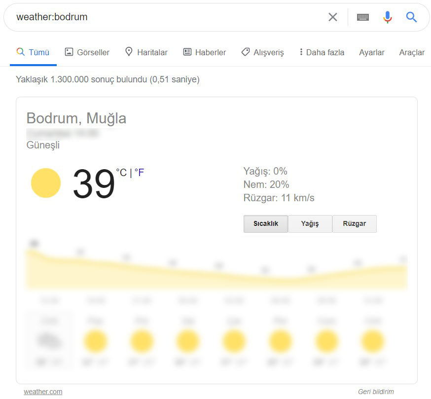 google hava durumu
