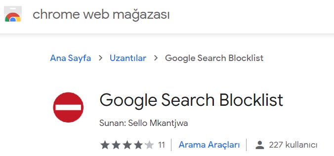 google search blocklist