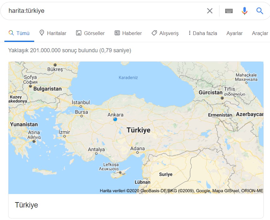 google türkiye haritası