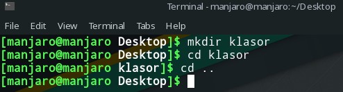 linux terminal üst klasör