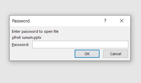 powerpoint şifre eklemek