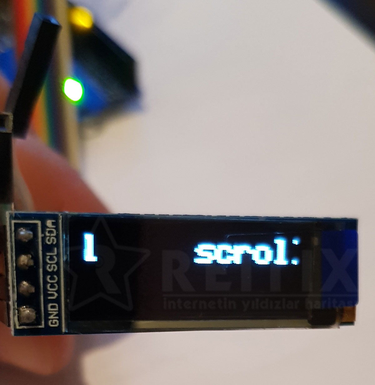 SSD1306 128x32 Oled Lcd scrolling text