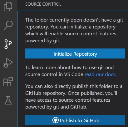 vs code initialize repository