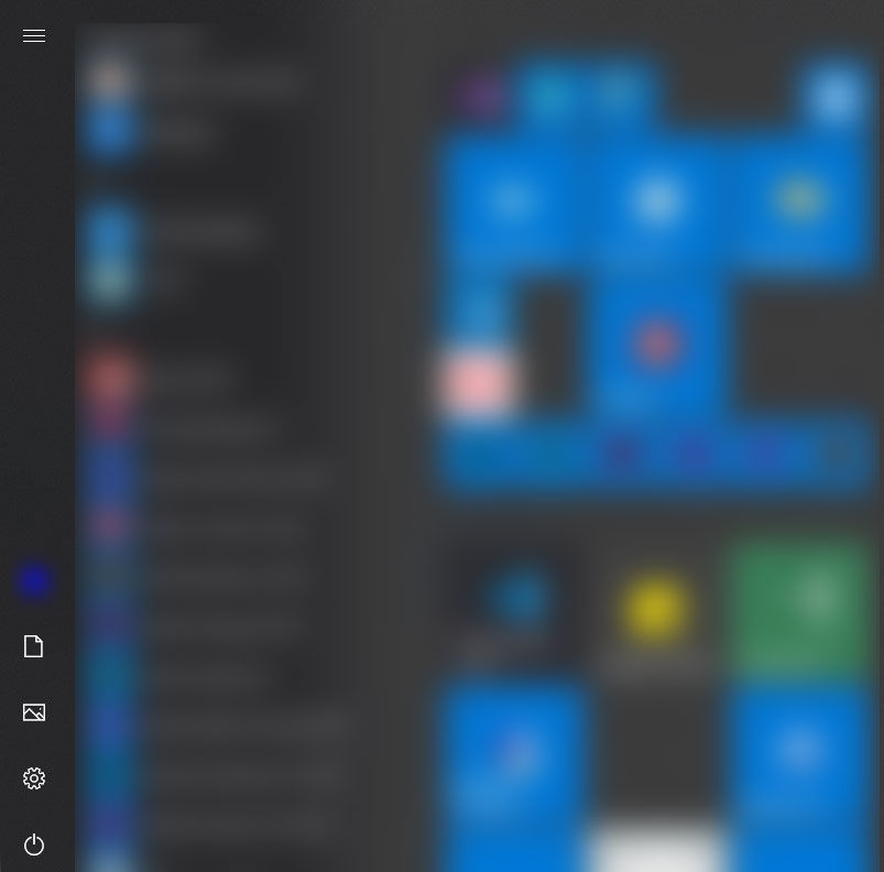 windows 10 start menu dark