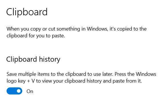 windows clipboard history